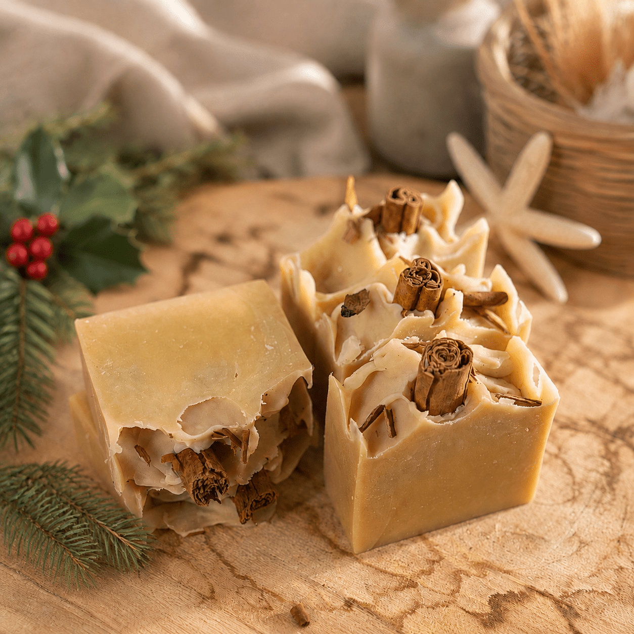 Christmas Latte Goat's Milk Soap - Spiced Orange & Cinnamon Bar - Pre order - Lewina Homestead