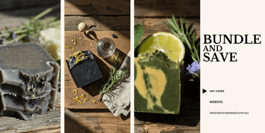 Goat's Milk Soap Bundle | 3 - Pack Natural Bar Soap for Dry & Sensitive Skin - Lewina Homestead