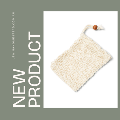 Natural Sisal Soap Saver Bag | Zero - Waste Exfoliating & Storage Bag - Lewina Homestead
