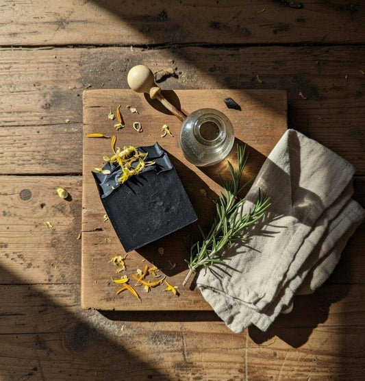 Neroli Zenith Charcoal Bar | A Purifying Citrus - Floral Soap with Calendula - Lewina Homestead