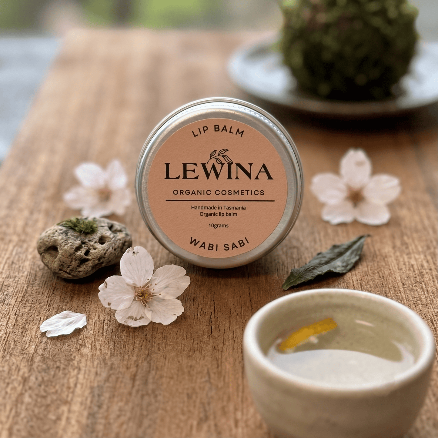 Wabi Sabi Lip Balm 10g | Natural, Moisturizing Balm for Dry, Chapped Lips - Lewina Homestead