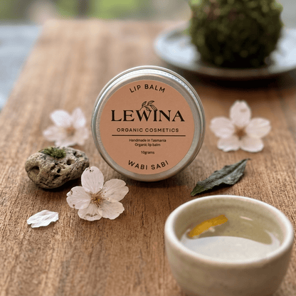 Wabi Sabi Lip Balm 10g | Natural, Moisturizing Balm for Dry, Chapped Lips - Lewina Homestead