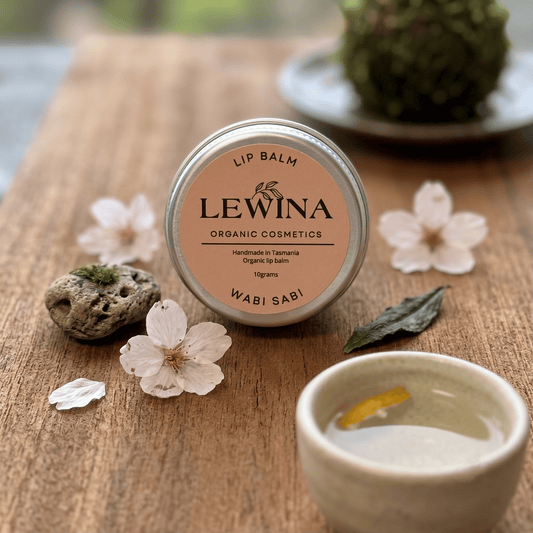 Wabi Sabi Lip Balm 10g | Natural, Moisturizing Balm for Dry, Chapped Lips - Lewina Homestead